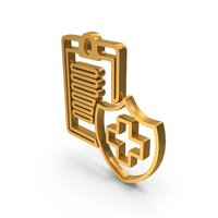 Health Protection Medical Document Form Icon Gold PNG & PSD Images