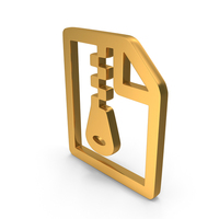Out Line File Archive File Zip Icon Gold PNG & PSD Images