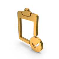 Verified Document Pad Icon Gold PNG & PSD Images