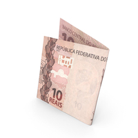 Folded 10 Brazilian Real Banknote Bill PNG & PSD Images