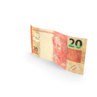 Wavy 20 Brazilian Real Banknote Bill PNG & PSD Images