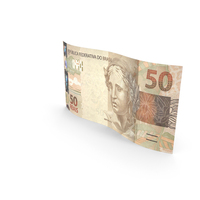 Wavy 50 Brazilian Real Banknote Bill PNG & PSD Images