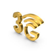 Gold 3G Network Signal Symbol PNG & PSD Images