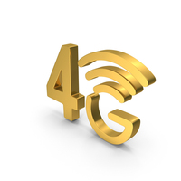 Gold 4G Network Signal Symbol PNG & PSD Images