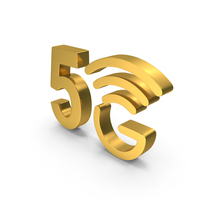 Gold 5G Network Signal Symbol PNG & PSD Images