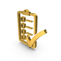 Gold Checklist Accept Symbol PNG & PSD Images