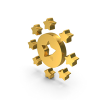 Circular Multi Star Coin Gold PNG & PSD Images