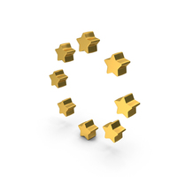 Circular Multi Stars Gold PNG & PSD Images