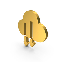 Gold Cloud Download Symbol PNG & PSD Images