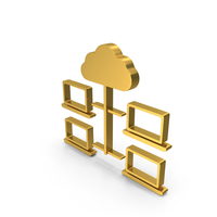 Gold Cloud Networking Computers Symbol PNG & PSD Images