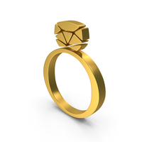 Gold Diamond Ring Symbol PNG & PSD Images