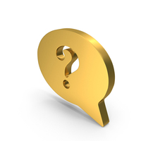 Gold Speech Bubble Question Mark Symbol PNG & PSD Images