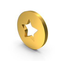Gold Round Star Symbol PNG & PSD Images