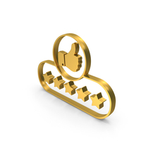 Thumbs Up Like Star Rating Five Gold PNG & PSD Images