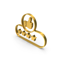 Gold Thumbs Up Like Four Star Rating Symbol PNG & PSD Images