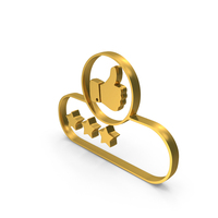 Thumbs Up Like Star Rating Three Gold PNG & PSD Images