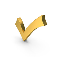 Gold Tick Mark Symbol PNG & PSD Images