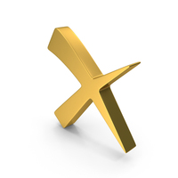Gold Wrong Mark Symbol PNG & PSD Images