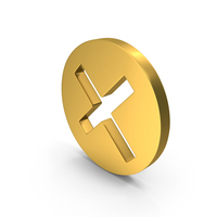 Gold Round Wrong Symbol PNG & PSD Images