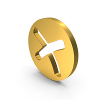 Gold Round Wrong Mark Symbol PNG & PSD Images