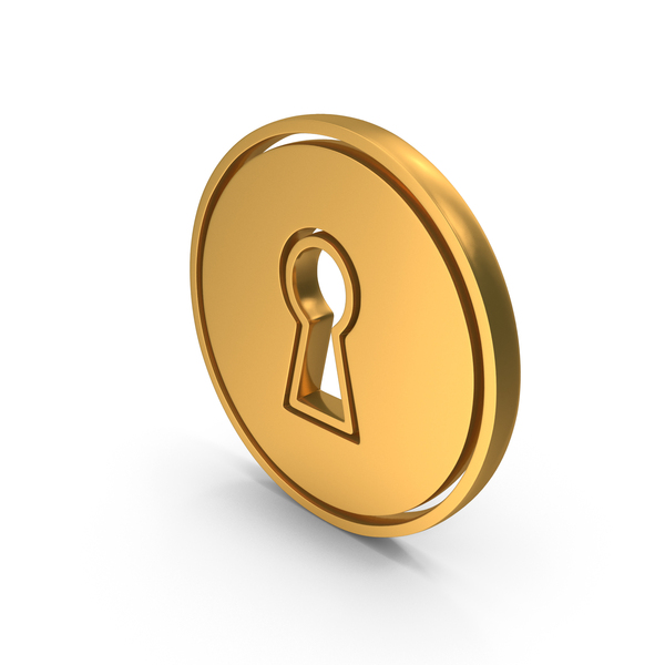 Computer Lock Keyhole Icon Gold PNG & PSD Images