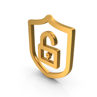 Cyber Security Icon Gold PNG & PSD Images