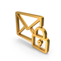 Secret Protected Mail Icon Gold PNG & PSD Images