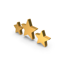 Gold Three Stars Rating Symbol PNG & PSD Images
