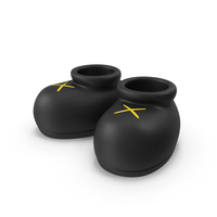 Kaws Black Boots Yellow PNG & PSD Images