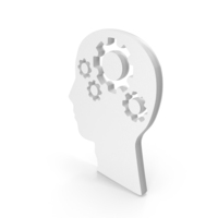White Gear Thinking Face Symbol PNG & PSD Images