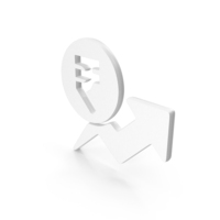 White Rupee Growth Graph Symbol PNG & PSD Images