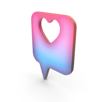 Colorful Heart Comment & Likes Chat Symbol PNG & PSD Images