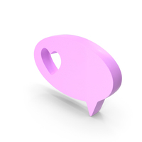 Pink Heart Comment Chat Symbol PNG & PSD Images