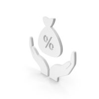 White Money Bag In Hands With Percentage Symbol PNG & PSD Images