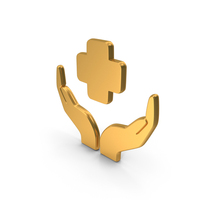 Gold Medical Care Hand Symbol PNG & PSD Images