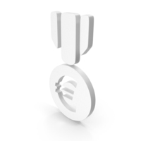 White Euro Medal Symbol PNG & PSD Images