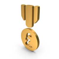 Gold Pound Medal Symbol PNG & PSD Images