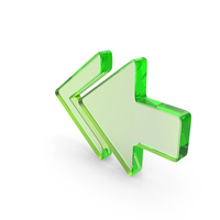 Green Glass Fast Backward Arrow Symbol PNG & PSD Images