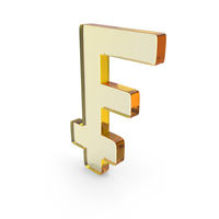 Yellow Glass Franc Currency Symbol PNG & PSD Images
