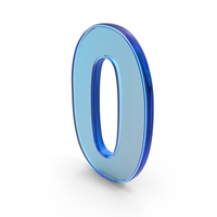 Blue Glass Number 0 PNG & PSD Images