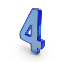 Number 4 Symbol Glass PNG & PSD Images