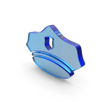 Blue Glass Police Hat Symbol PNG & PSD Images