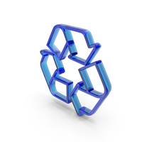 Blue Glass Recycle Symbol PNG & PSD Images