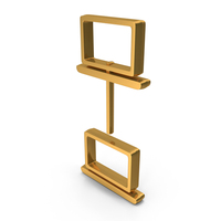 Gold Networking With Two Computers Web Symbol PNG & PSD Images