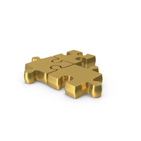 Gold Three Puzzle Pieces PNG & PSD Images