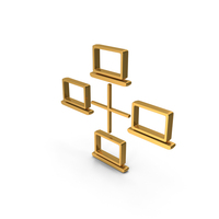 4 Network Computers Web Logo Gold PNG & PSD Images