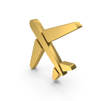 Gold Airplane Mode Symbol PNG & PSD Images