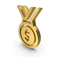 Gold Dollar Medal Symbol PNG & PSD Images