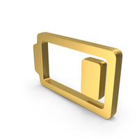 Gold Low Charge Battery Icon PNG & PSD Images