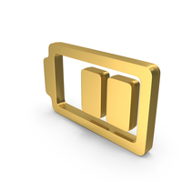 Gold Medium Charge Battery Icon PNG & PSD Images